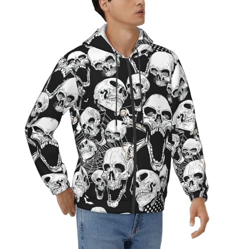 Sweat crâne homme pull doux avec capuche imprimée graphique moderne