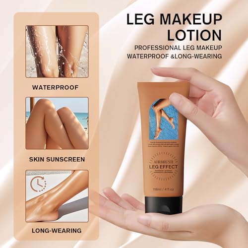 Körper Bein Make Up Wasserfest,118ml Skin Perfecting Body Foundation, Tattoo Cover Up Make-up,Spider Vein Concealer für Beine und Körper, Narben Abdeck-Make-up,Camouflage Make Up für Krampfadern,Braun