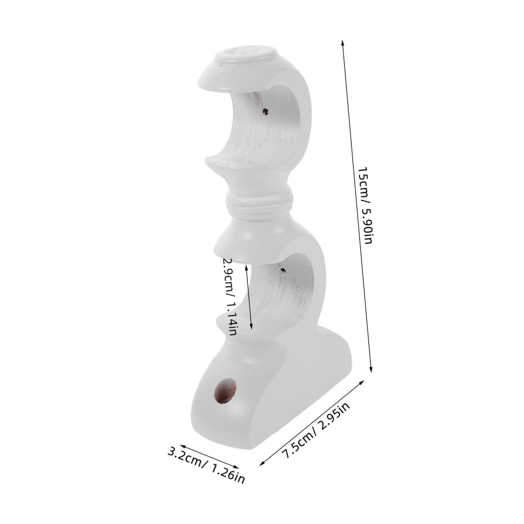 FRCOLOR 4 Pezzi Supporto in Legno per Bastone Doppio Staffa di Fissaggio Robusta Base Stabile per Bastone Accessorio per Tende