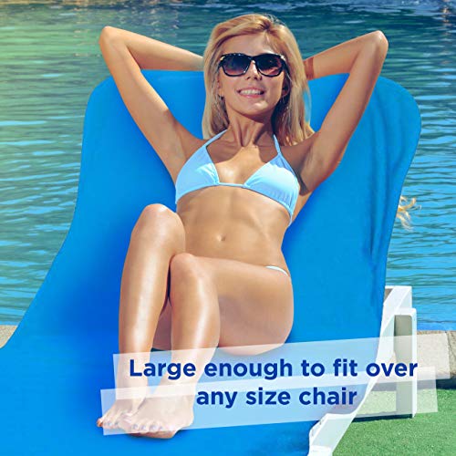 Chillax Beach Chair Pool Towels - A Must Have on a Cruise Ship for Men and Women. Towel Accessories Include Pillow and Side Pockets. No Clips Needed. Lounge Chaise Cover Great for Sunbathing at Hotel