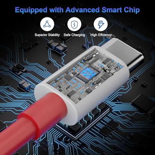 Image of One Plus Fast 80W Original USB Type C Data Sync Fast Charging Charger Cable for One Plus 15,15r, 13,13s,13r,12,12r,11,11r,10,10r,10t,10pro,9,9rt,9r,9pro,8,8t,7t,7pro,Nord 6,5,CE5,CE4,CE3,CE2lite,4,3,2