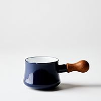 Dansk Kobenstyle Midnight Blue Butter Warmer - Iconic Enamelware with Cool-Touch Wooden Handle, 1.35 LB