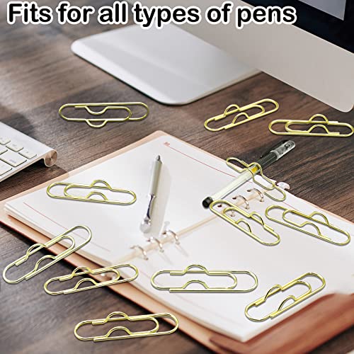 12 Pcs Metal Pen Clip for Notebook, Portable Pen Holder Clip Pencil Clip, Multi Function Paper Clip Pen Holder Pen Paper Clip Bookmark Stationery Tool Office Supplies for Notebook  image 7