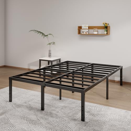 Image of LUMUNANCE Metal Bed Frame Full Size - 18 Inch Heavy-Duty Full Platform Bed Frame No Box Spring Needed, Easy Assembly, Noise-Free, Sturdy Mattress Foundation, Underbed Storage Space
