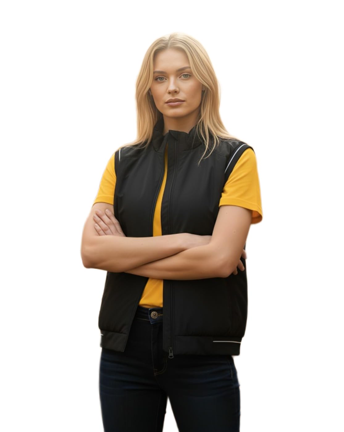 maykr Ladies Black Cut Sleeve Bomber Jacket|1-picture-27