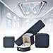 Oirlv Gorgeous Steel-Blue Ring Box Premium Leather Ring Gift Box for Wedding,Proposal Jewelry Storage Case