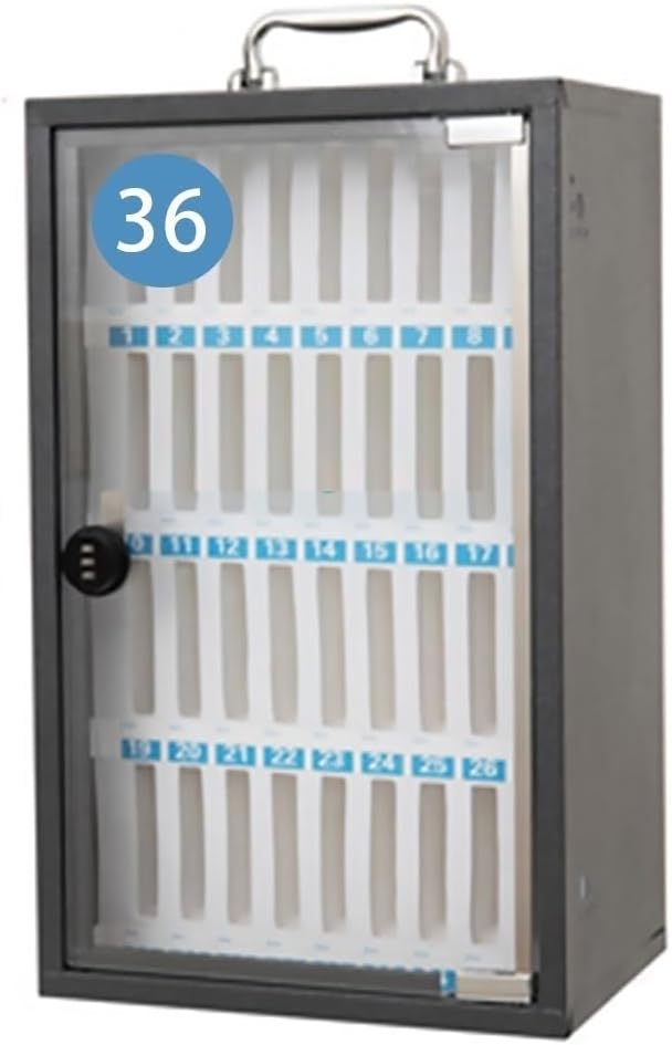 36-Slot Wall-Mounted Cell Phone Locker Box - Secure Mobile Storage for Factories, Schools, Meetings - Lockable Black Phone Storage Solution for Safety & Organization