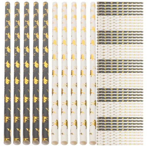 Pitillos de papel desechables 100 pcs dorado foil miniatura 1