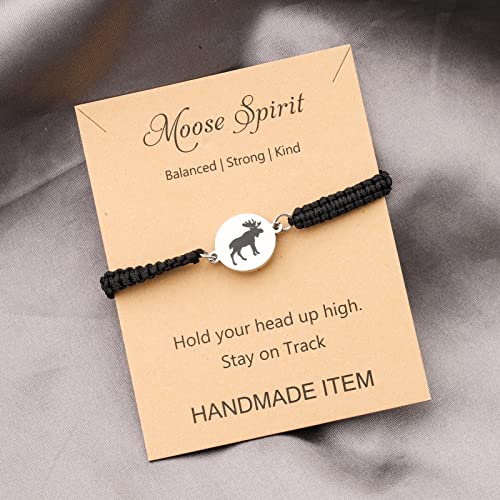 MAOFAED Moose Gift Moose Spirit Balanced Strong Kind Moose Jewelry Inspirational Gift Moose Lover Gift2