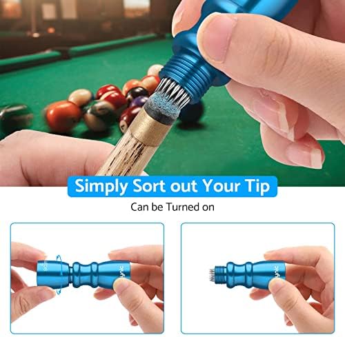 eSynic Snooker 3 in 1Cue Tip Shaper, Popular Billiard Snooker Pool Cue Tip Shaper Set Snooker Accessories Snooker Cue Tips 3 in 1 Tool - -Shaper, Scuffer, Aerator