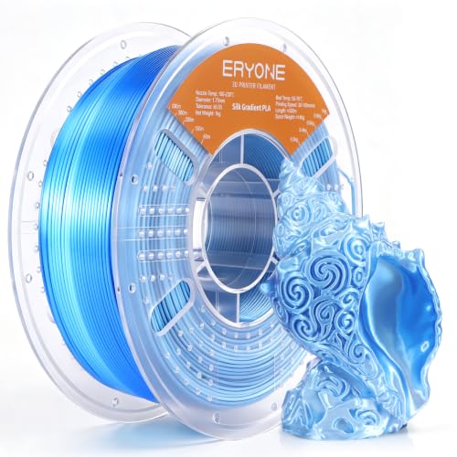 Image of ERYONE Silk Gradient 3D Printer PLA Filament 1.75 + /- 0.03mm, Shiny Multicolor Filament PLA Fast Color Change 1KG(2.2LBS), Ice Stream