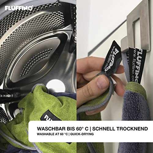 FLUFFINO Hundehandtuch 2er Set - 90x50cm - extrem saugfähig und weich | Waschbar bei 60°C, schnell trocknendes Mikrofaser-Handtuch für kleine & mittlelgroße Hunde