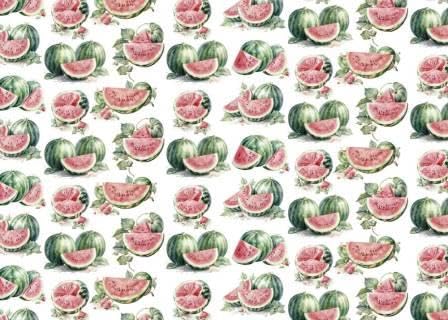 PAPERSFORYOU Tela de encuadernar Fruit´s Market Watermelon I 70x50cm