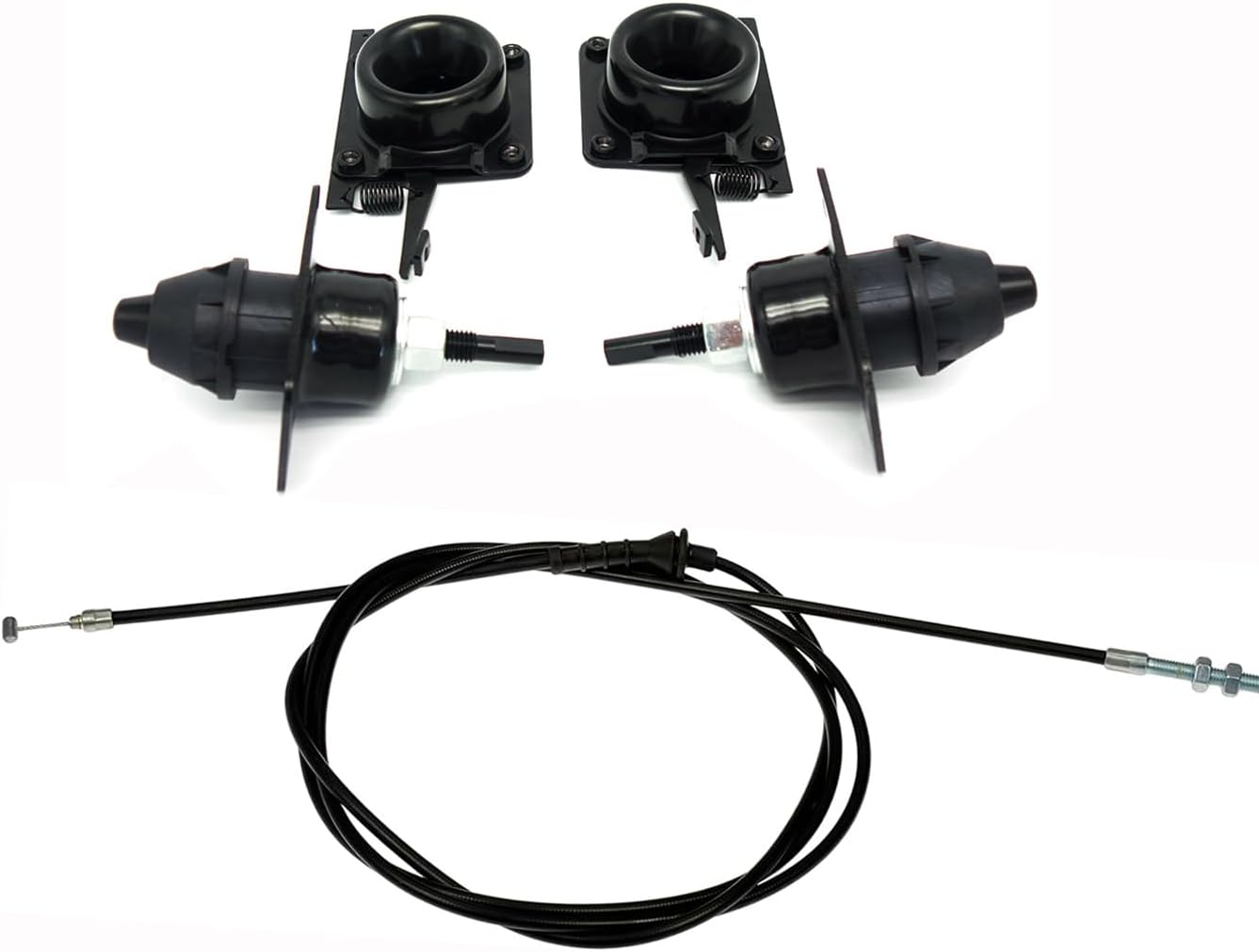 Koxuyim Hood Release Latch Set 4 pcs Upper & Lower Latches fit for 2004-2017 Volvo Truck VN VNL 20498998 20565619 8074938 with 1 Hood Release Cable