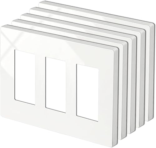 Vista 13 de BESTTEN (Paquete de 100) USWP4 Placa de Pared Mate Blanca Decorativa Sin Tornillos, Placa de Interruptor Decorativa de 1 Banda, Cubierta de Salida