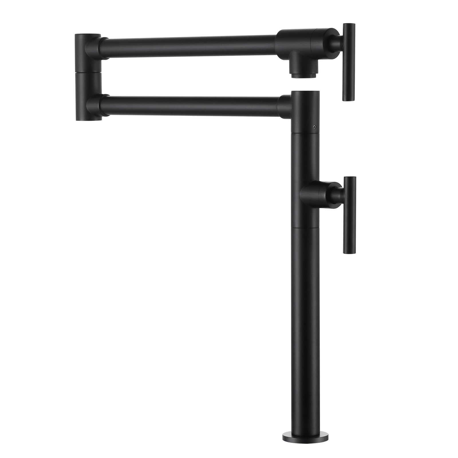 ALEASHA Deck Mount Pot Filler Faucet for Kitchen Sink, Matte Black