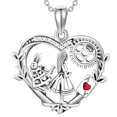 Collier mignon lapin et Alice, le bijou idéal pour combler une fan de contes