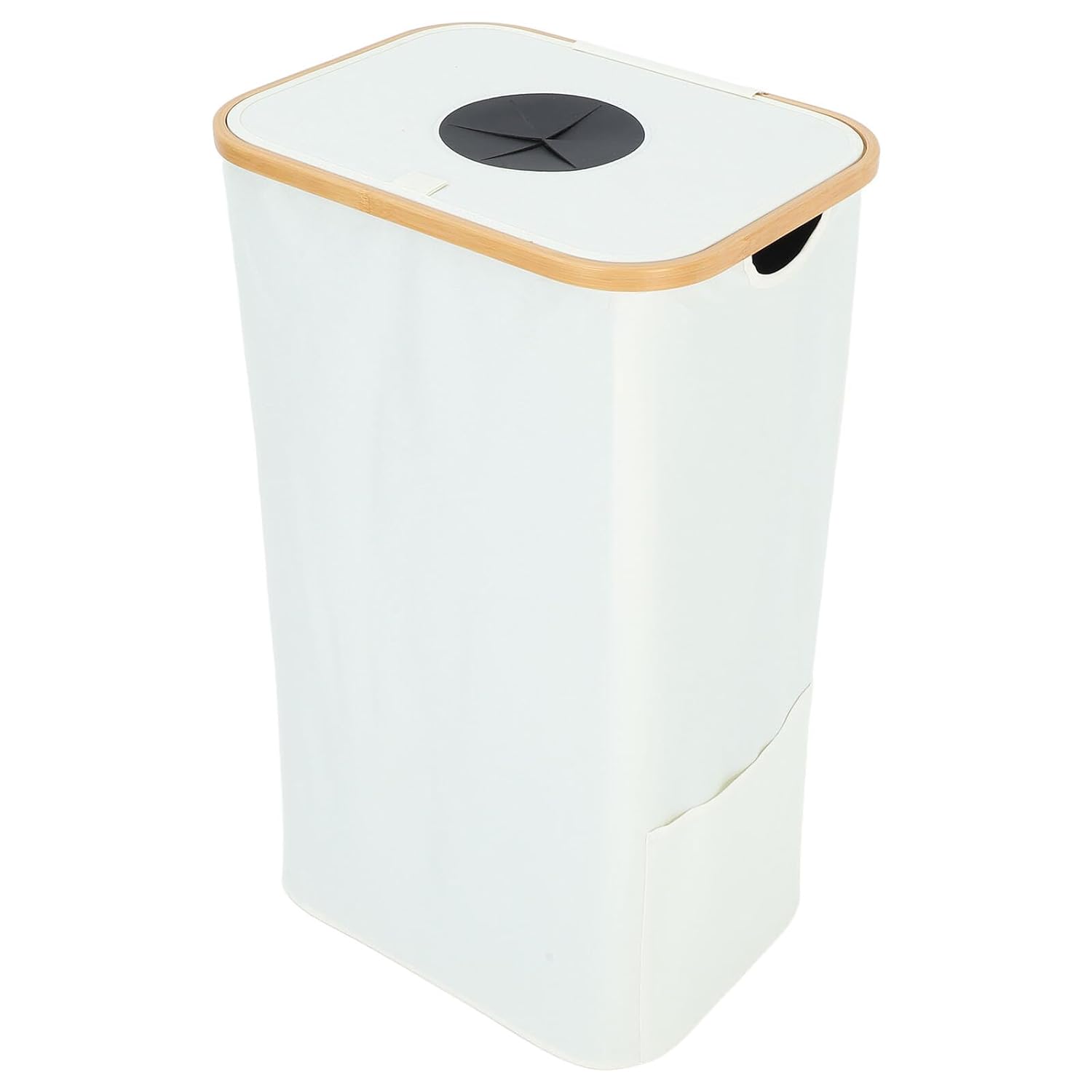 Foldable Recycling Bin with Lid, 105l Fabric Bottle and Can Container with Removable Inner Bag, Kitchen Plastic Bottle Sorting Basket for Indoor Waste Storage
