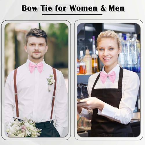 Image of Luckyvestir Oversized Bow Ties for Men, Black /Red Big Bow Tie, Solid Color Pretie Bowtie Men for Tuxedo Wedding