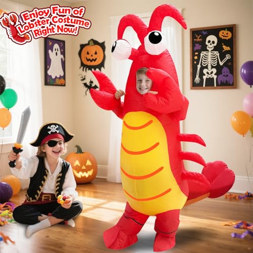 Disfraz inflable de cangrejo de Halloween para niños miniatura 5