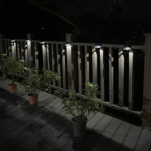 Hooree Solar Fence Lights Outdoor Waterproof Deck Gutter Yard Pathway Step Garden Small Rechargeable Stair Lights Posts For Rod Iron Wall Dock Patio Driveway Grave Led Lighting (8 Pack Cool White) #TOP4