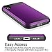 Vofolen Case for iPhone X Case iPhone Xs Wallet Card Holder Slot Sliding Cover ID Pocket Dual Layer Bumper Anti-Scratch Protective Hard Shell Hybrid Rubber Armor for Apple iPhone X XS 10 10S - Purple