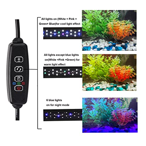 Aquaneat Led Aquarium Light, Full Spectrum, Adjustable Brightness, With Built-In Timer, Auto On Off, For 12-16 Inch Fresh Water Plant Fish Tank Light Multi-Color #TOP2
