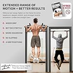 DMoose Fitness Pull Up Bar for Doorway - Upto 250 Lbs Capacity, No Screwing or Slipping, Hanging Pullup & Chin Up Bar for Door Frame - Multi Padded Grips for Strength Training with Installation Guide - Image 3