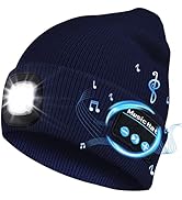 Deilin Geschenke für Männer,Bluetooth Mütze mit Led Licht, Unisex Kabellose Musik Mütze mit Wiede...