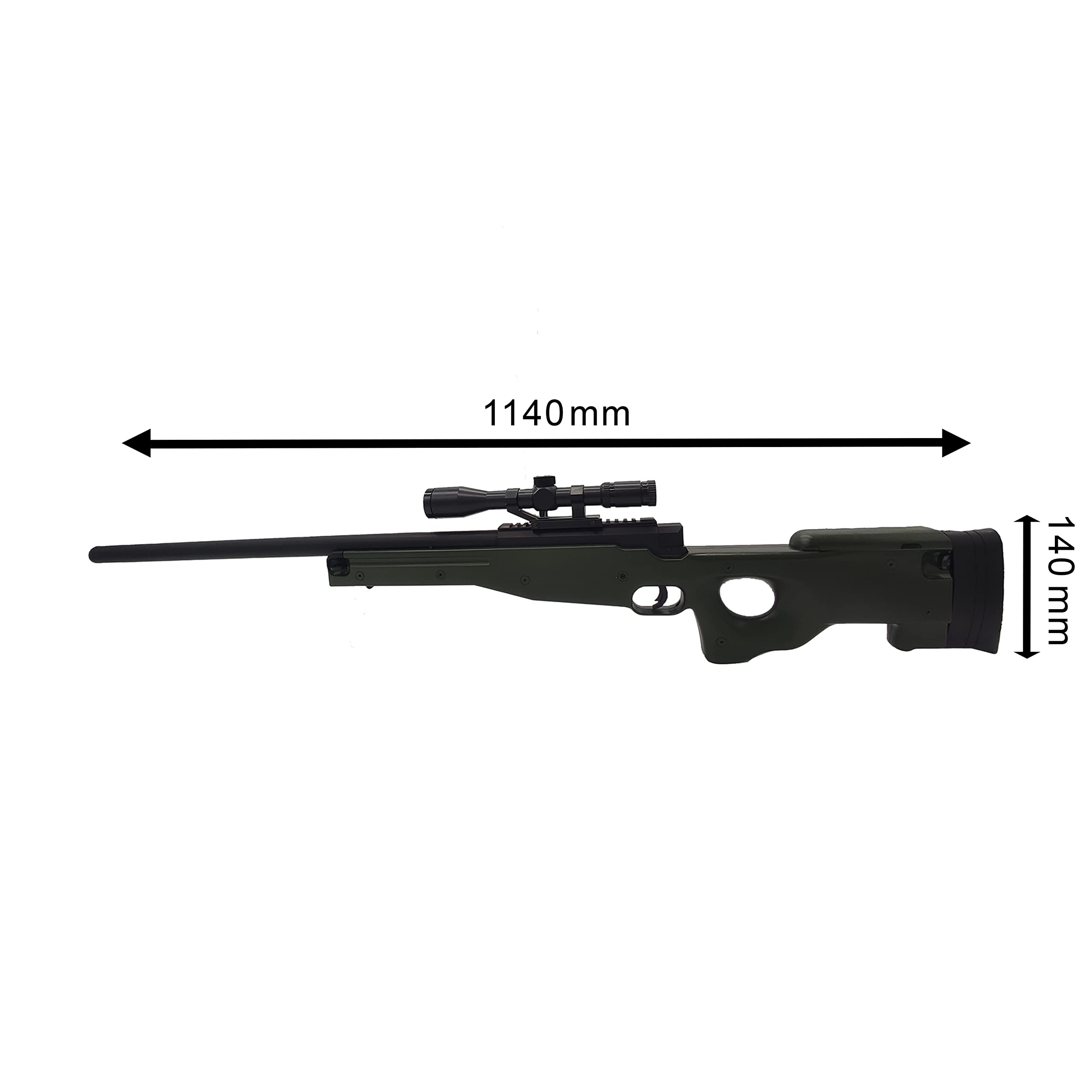 CYBERGUN Fucile Airsoft Mauser SR/Modello a molla/Colori: verde OD e nero/Potenza 1 Joule