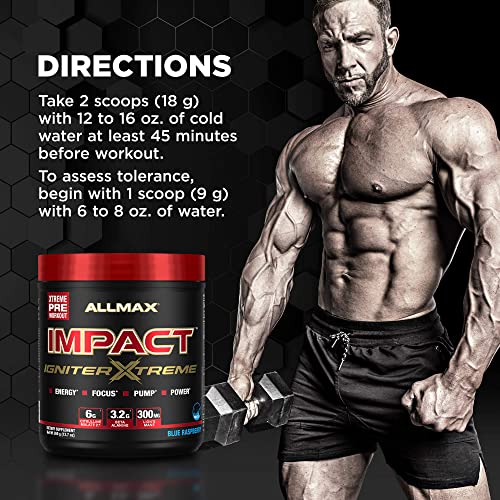 Allmax Nutrition - Impact Igniter Extreme Pre Workout Powder - With Citrulline Malate, Beta - Alanine, Caffeine, Taurine, And, Betaine Anhydrous (Fruit Punch) #TOP5