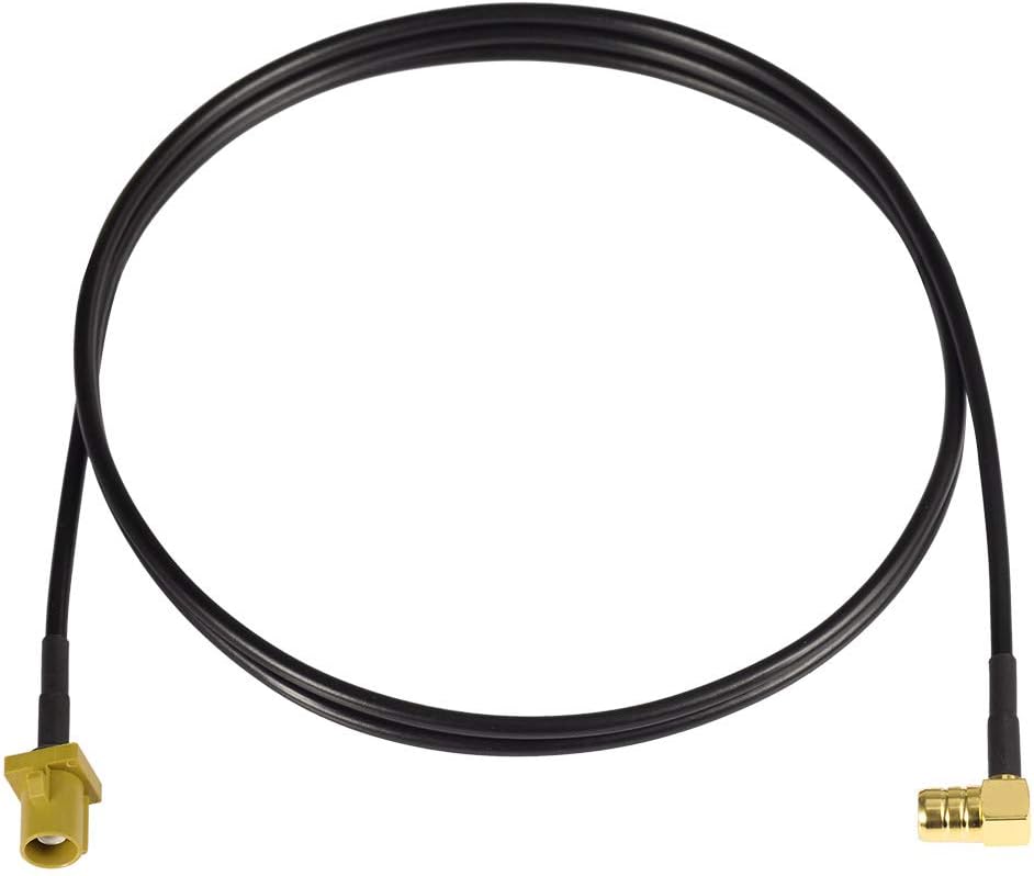 Eightwood Satellite Radio Antenna Cable 3 feet Fakra Curry Male to SMB Female Right Angle