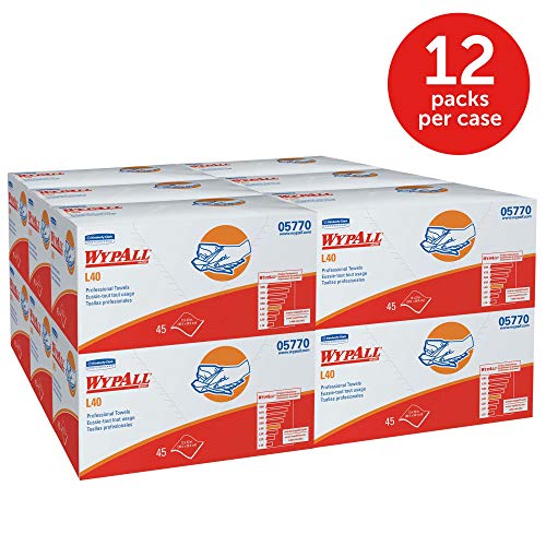 Wypall Power Clean L40 Extra Absorbent Towels (05770), Limited Use Towels, White, 12” X 23”, 540 / Case, 12 Packs Of 45 Towels #TOP1
