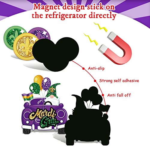 Imanes decorativos Whaline Mardi Gras 15 piezas miniatura 3