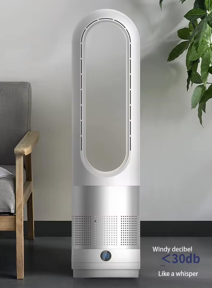 Miniatura 2 de Generic Caram Air Ventilador sin aspas, ventilador de torre de 22 pulgadas con tacto y control remoto, funcionamiento silencioso, 8 velocidades,