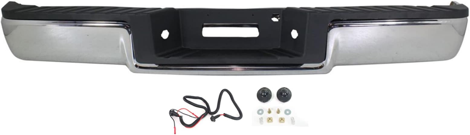MBI AUTO - Chrome Steel, Rear Step Bumper Assembly for 2004-2005 Ford F150 Light Duty Pickup, FO1103117