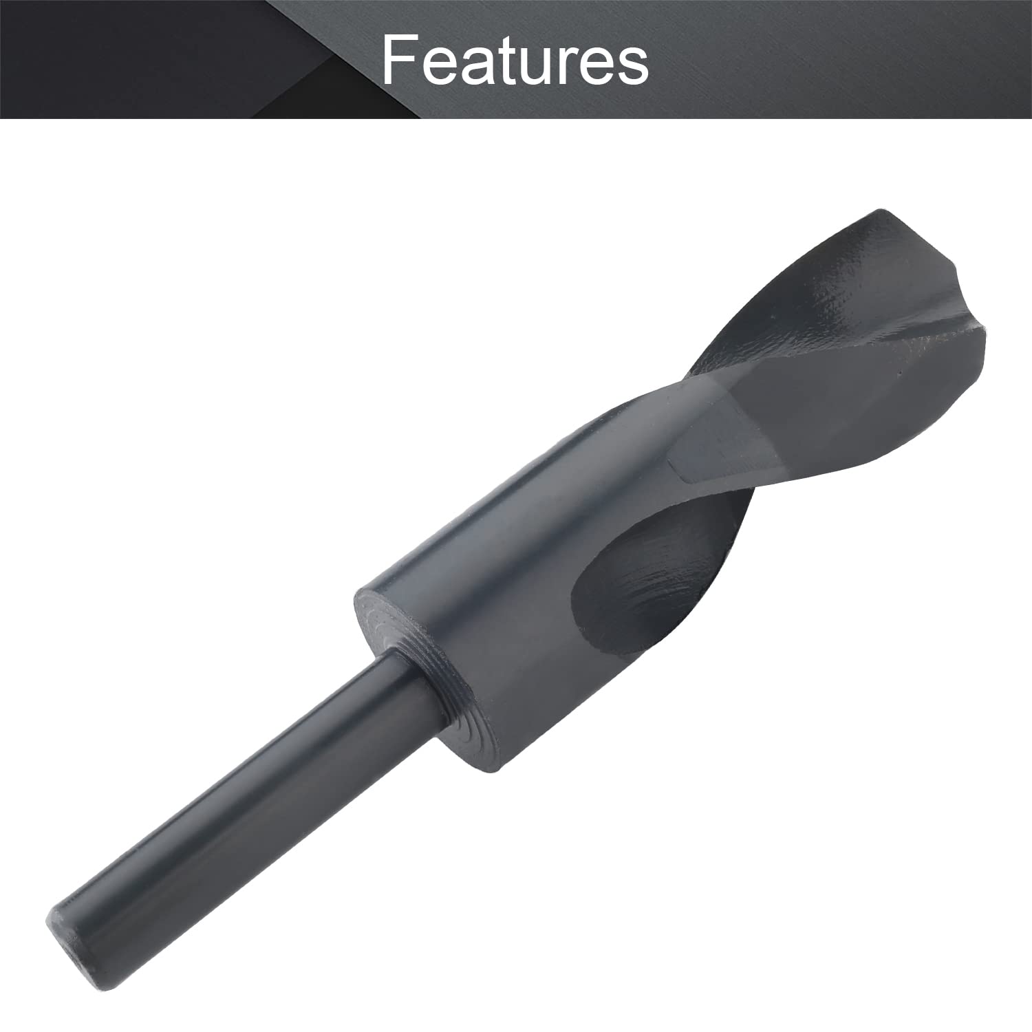 Utoolmart 30 mm reduzierter Schaftbohrer HSS 6542 Schwarzoxid mit 1/2 Zoll geradem Schaft, 1 Stück