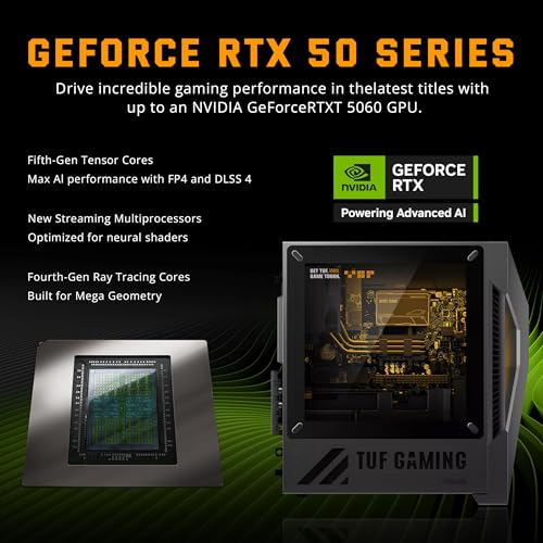 Image of ASUS TUF 15L Gaming Desktop, Intel Core i7-13620H Processor, NVIDIA GeForce RTX 5060 Graphics, 1TB M.2 NVMe PCIe 4 SSD,16GB DDR5 RAM, Windows 11 Home, Gray