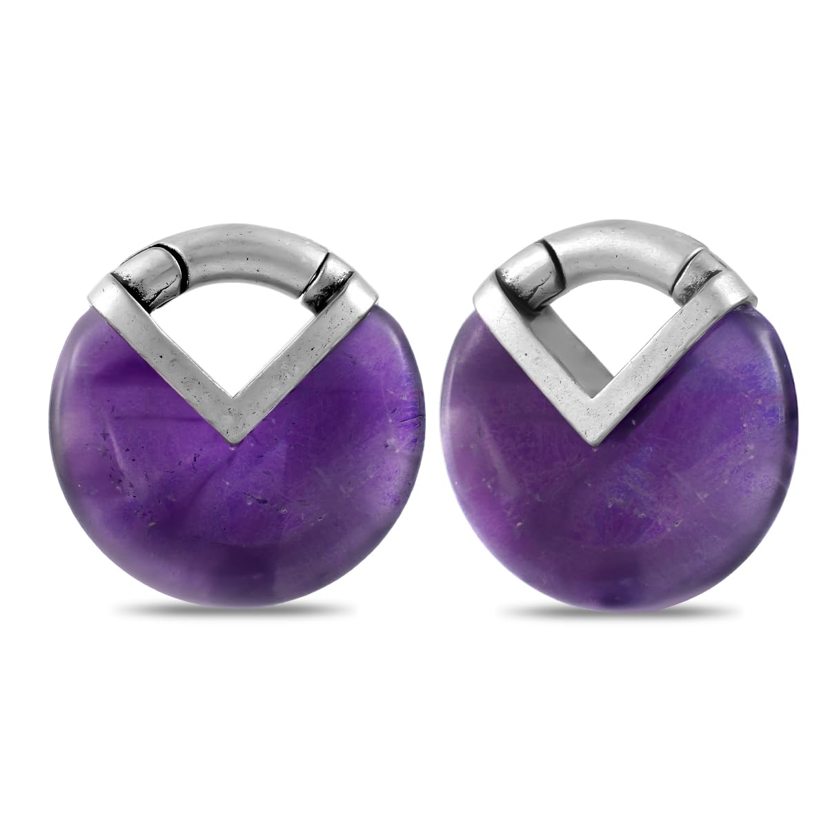 PONWAG 1 Pair Seamless Ear Weight Hoop Gauge Earrings For Stretched Ears Dangle Gauge Hanger 2g 0g 00g Plug Tunnels For Ear Women Body Piercing