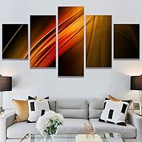 SIGNWIN 5 Panel Canvas Wall Art Modern Art Contemporary Dramatic Geometric Mixed Media Multicolor Patterns for Home Decorations Ready to Hang - 60