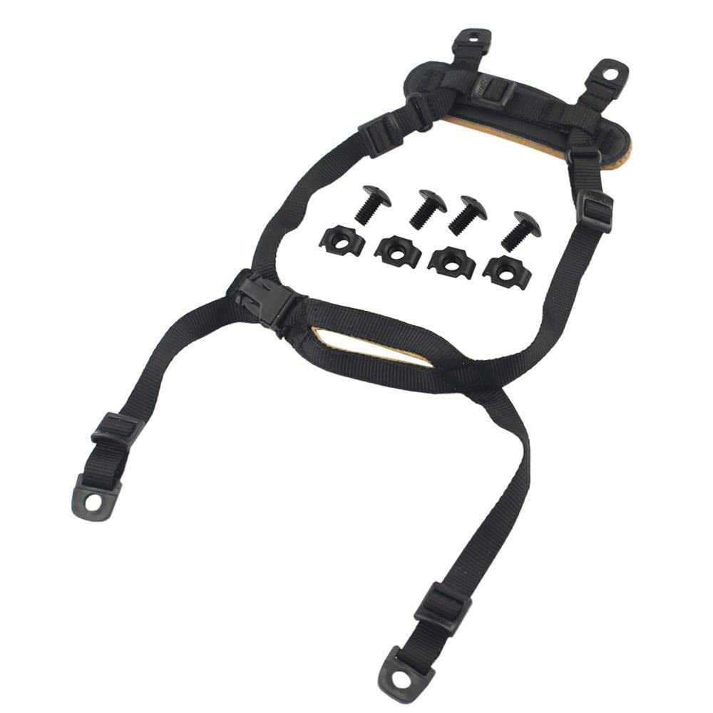 ATAIRSOFT 4 Points Helmet Accessory Retention System Chin Strap with Bolts and Screws for Fast Tactical Airsoft MICH IBH Helmet Black