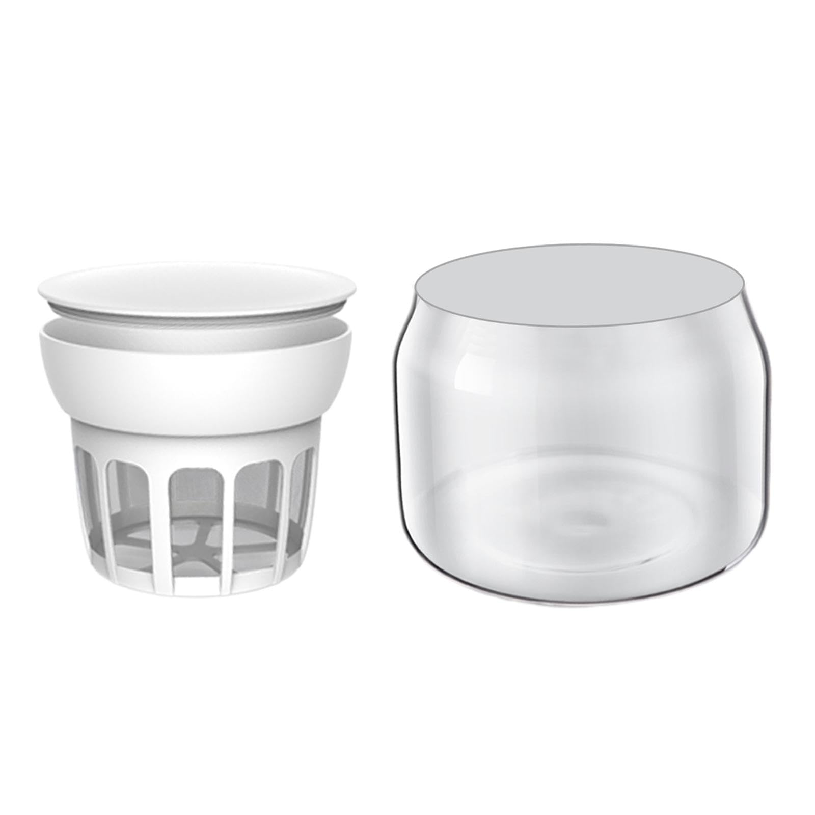 Tarros de Vidrio Transparente, Recipiente de Vidrio para Yogur, Tarros de Vidrio de Repuesto para Pudín Y Yogur, Recipiente de Vidrio para Leche, Botella y Filtro, Individual