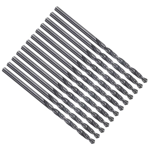 Image of PATIKIL 2.6mm Drill Bit #38, Jobber Straight Shank M2 High-Speed Steel 135°Split Point Tip Nitriding Black for Stainless Steel Hard Metal - 12 Pack