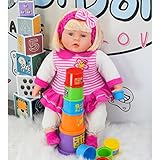 BiBi Doll 24" Chubby Baby Girl Doll with Hair - Large Lifelike Size with Soft Body & Sounds in Pink Outfit, Realistic Toy for Girls & Boys Aged 3 Years+ - Image 6