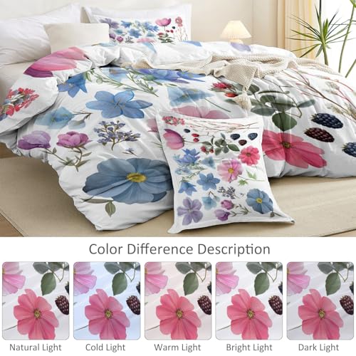 Housse de couette aquarelle florale en microfibre douce et facile d'entretien - 7