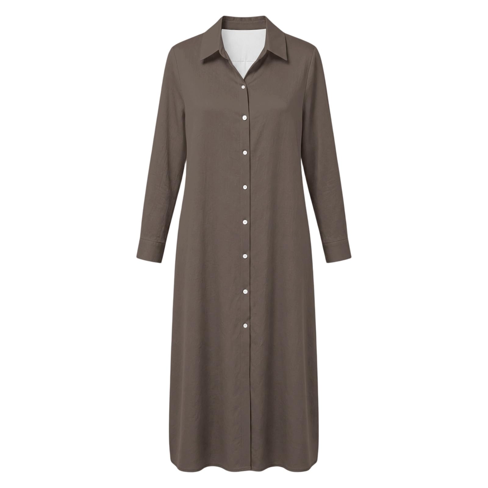 Camicia da Donna Casual a Tinta Unita a Maniche Lunghe con Orlo Lungo 2026