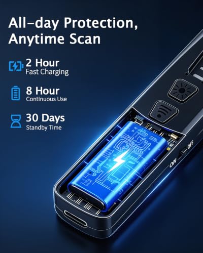 Image of 6-in-1 Hidden Camera Detector, Anti-Spy Camera Finder, RF Signal & WiFi Scanner, Hidden Devices Detector GPS Trackers Detector, Portable Privacy Pen Scanner for Hotels, Car, Office, Travel (6 Pack)