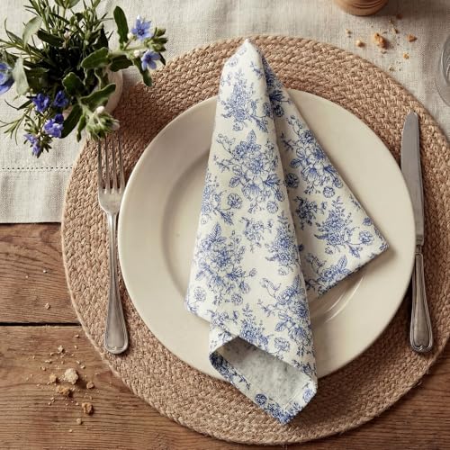 Servilletas de Tela Floral Mindsoft Pack 12 Azul 15x15 in miniatura 7