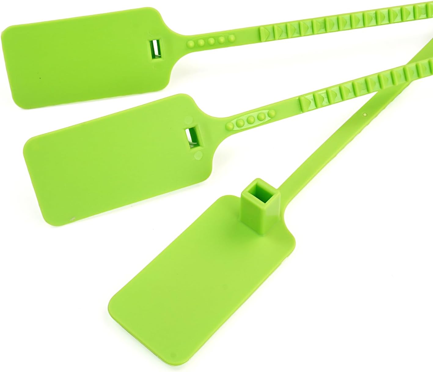 KOCENTS(R) 100 Disposable Plastic Security Seals, for Logistics Truck, Prevent Package Opening, Anti exchanged, Number Shipping Tamper Label Zip tie, Toothed Strip 300mm/11.81in Length (Green)