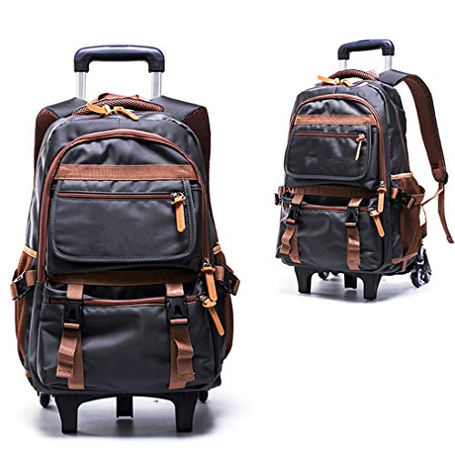 6 Wheels Rolling Schoolbag Dark Green #TOP3